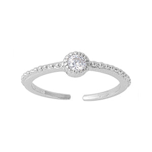 Delicate silver midi ring embellished with a clear cubic zirconia stone. 